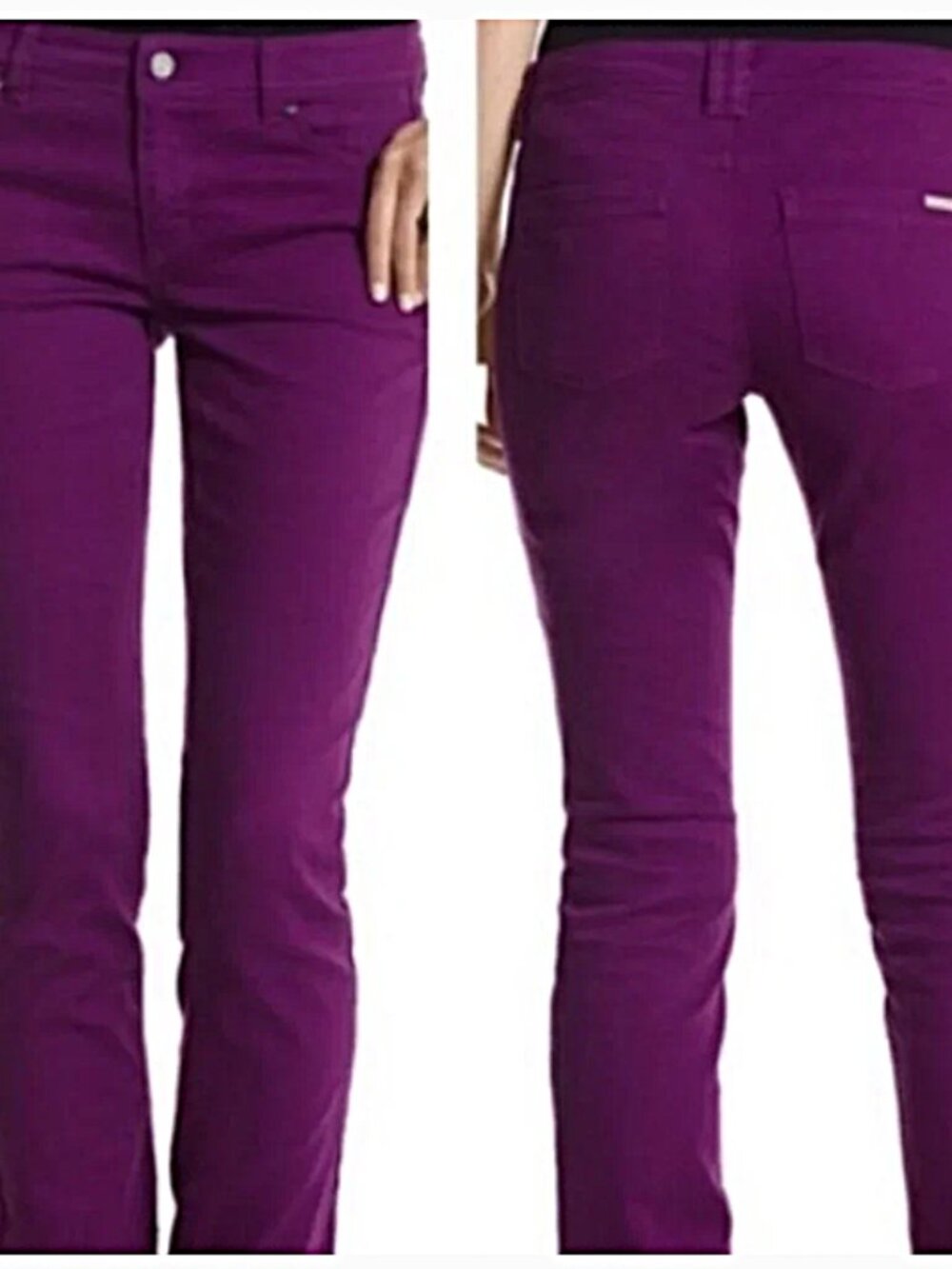 White House Black Market Purple Blanc Slim Leg Jeans size 00